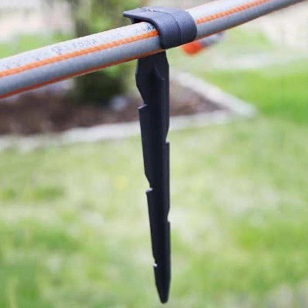50PCS 16mm Garden Irrigation Hose Anchors C-Type Ground Stakes For Plant PE Pipe Drip Irrigation Hose Tube Holder Greenhouse Ten