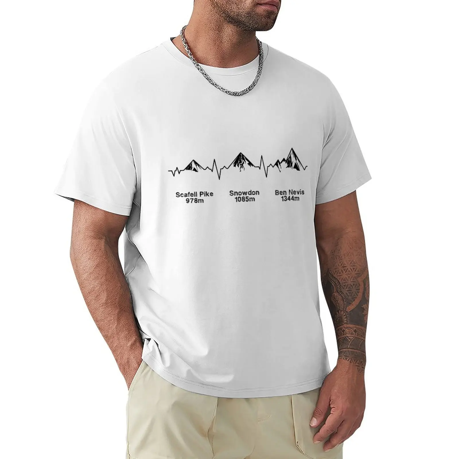 

Three Peaks ECG Light Version T-Shirt korean fashion cute clothes sweat mens vintage t shirts