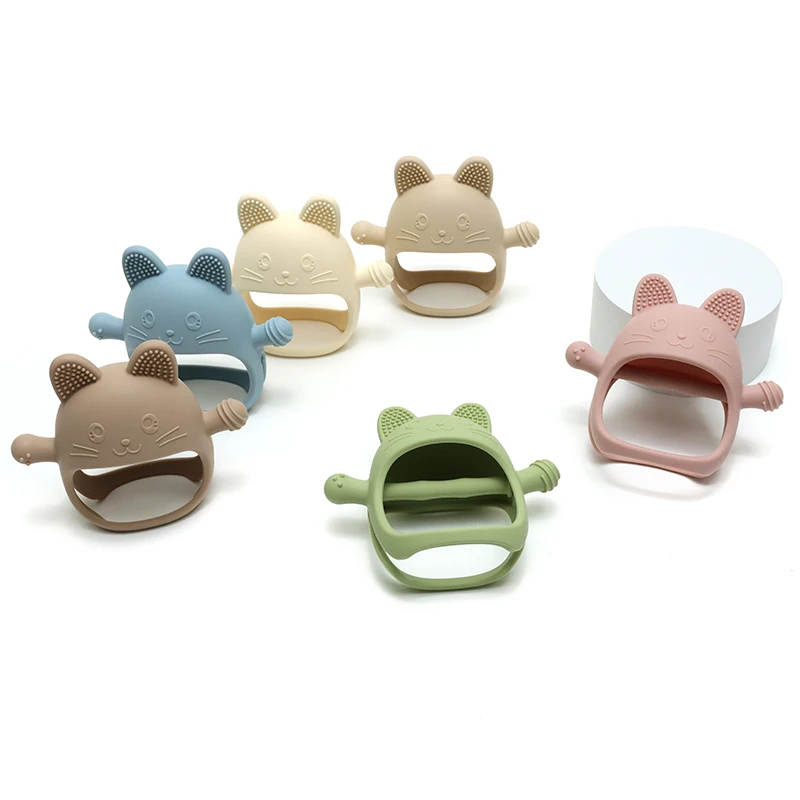 Food Grade Silicone Baby Toys Teether Gloves Anti-Eating Hand ​Molar Stick BPA Free Baby Accessories Newborn Free Shipping 3