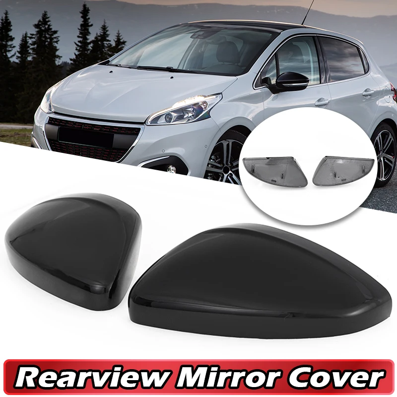 1 Pair For Peugeot 208/2008 Gti 2012-2019 Car Rearview Side Mirror Cover Mirror Exterior Case Trim Car Replacement Accessories