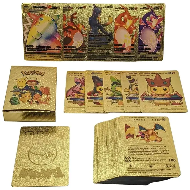2022 27-54 Cartas Pokemon Cards Gold Card V Vmax Spanish Pokemon Card Golden Kids Game Collection Cards Christmas Gift 1
