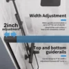 Shower Door，Royal Guard 44-48" W x 70" H Semi-Frameless Double Sliding Glass  SGCC Tempered Glass，Bypass Shower ，Matte Black 5