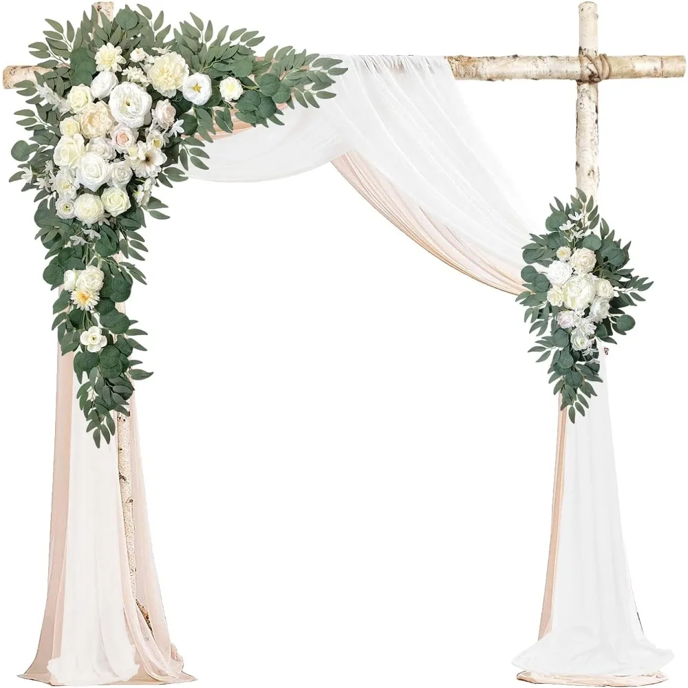 

Wedding Arch Flowers with Drapes (Set of 5) Weddings Decor and Weddings Arch Draping Artificial Flower Arrangements Wedding