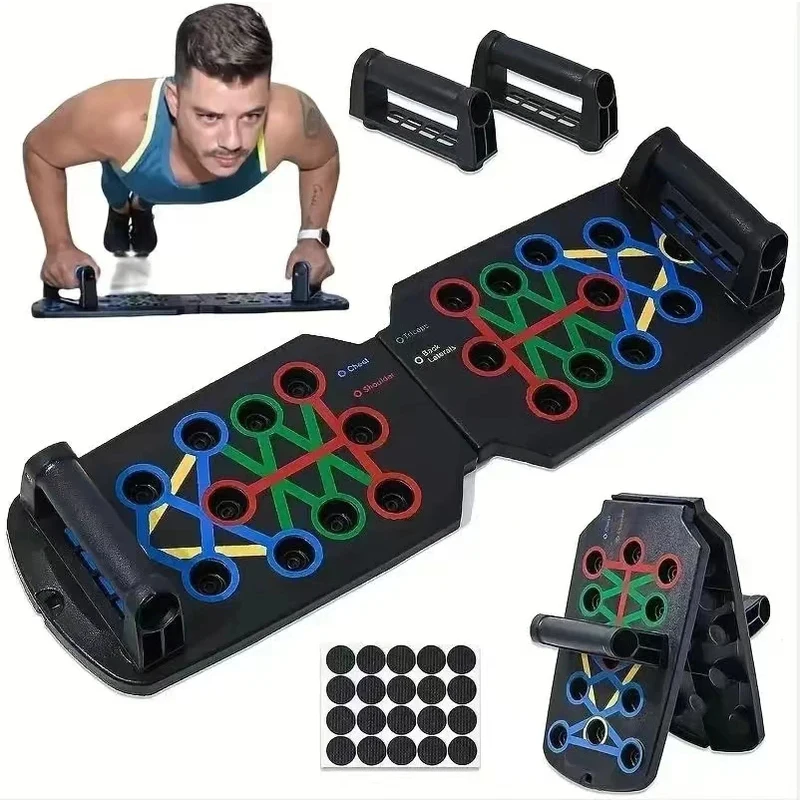 Push Up Bar Folding Push Up Board Push Up Board Push Up Stand Portable Multifunctional Push-up Board Fitness and Muscle Training Device Home Workout Set Foldable Resistance