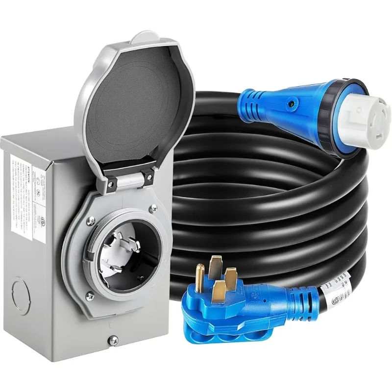 

50 Amp Generator Cord and Power Inlet Box, 50FT Generator Cords 50 Amp