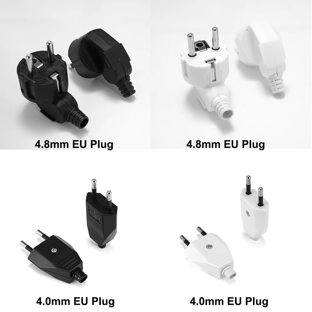 Spina Elettrica Ue 2Pin Sostituzione Maschio Presa Schuko Ricaricabile Russia Corea Euro Spina Connettore Cavo Di Prolunga Europea