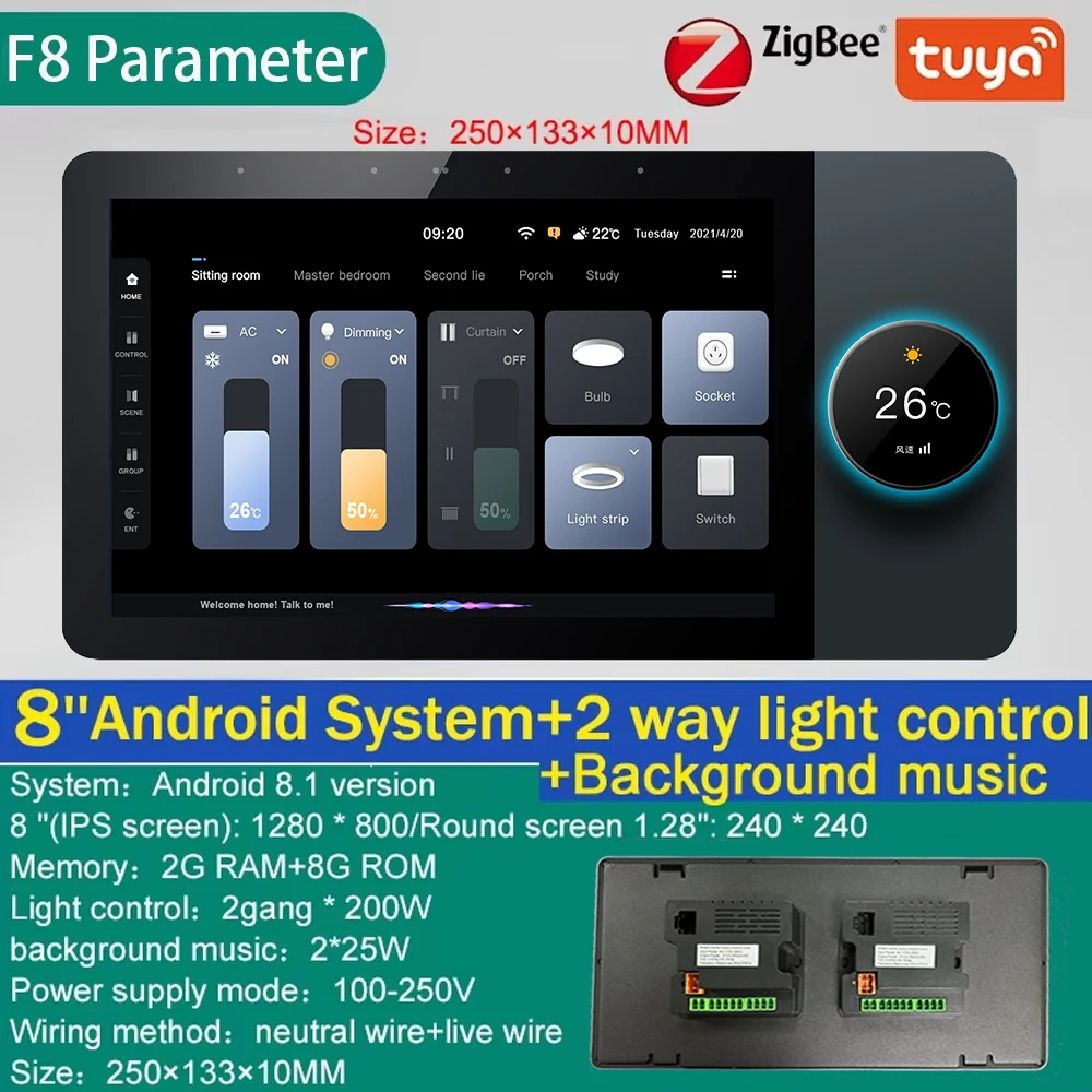 Panneau Tactile Intelligent Tuya - Écran 6/8/10 Pouces, Intégration Alexa, ZigBee, Neuf Avec Garantie 3 Ans