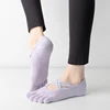 New Women Anti Slip Pilates Socks Five Toe Silicone Non-Slip Yoga Sock Bandage Ballet Dance Ladies Fitness Sports Cotton Sock 3
