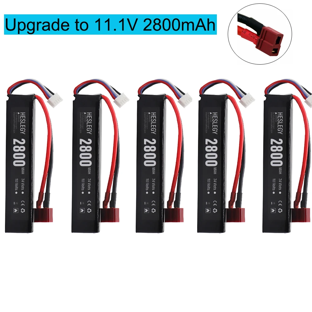 

5pcs 3S Water Gun Lipo Battery 11.1V 2800mAh 40c for Mini Airsoft BB Air Pistol Electric Toys Guns RC toys accessories