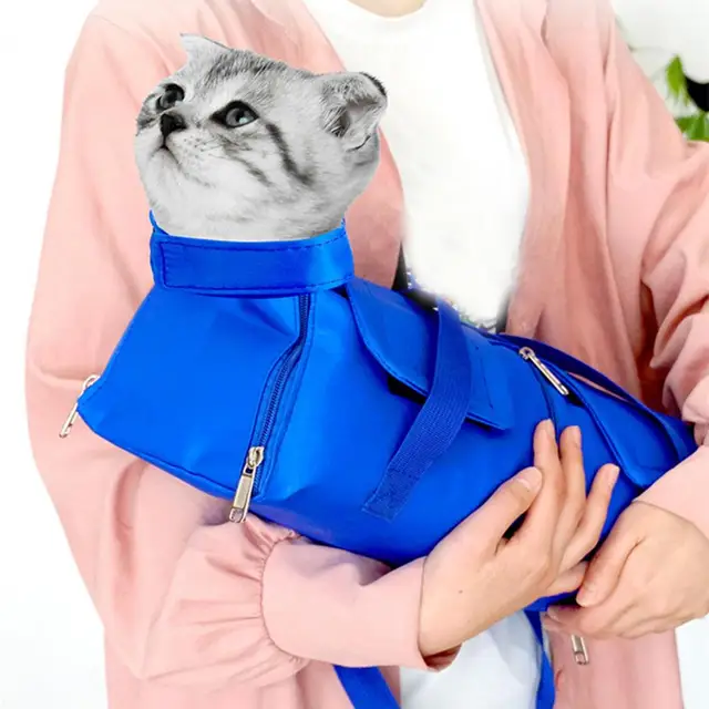Multifunctional Breathable Cat Carrier Bag Portable Double Shoulder Anti-Scratch Bite Fixed Foldable Injection Pet Bag 3