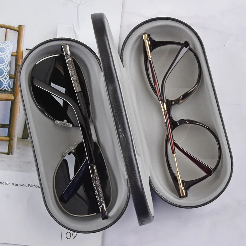 

Полиуретановые двухслойные очки, зеркальный контейнер для очков, зеркальные двойные солнцезащитные очки, зеркальный футляр для очков двойного назначения, многофункциональный