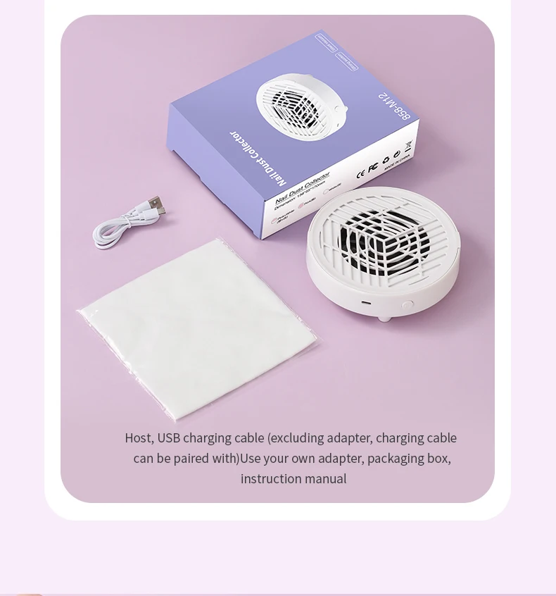 New Mini Nail Dust Collector Extractor Fan Professional USB Powerful Nail Vacuum Cleaner With Remove Paper Filter Nail Equipment