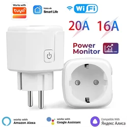 Smart WiFi Plug with Remote Control & Timer - 20A EU Socket, Voice Assistant Compatible (3PCS)