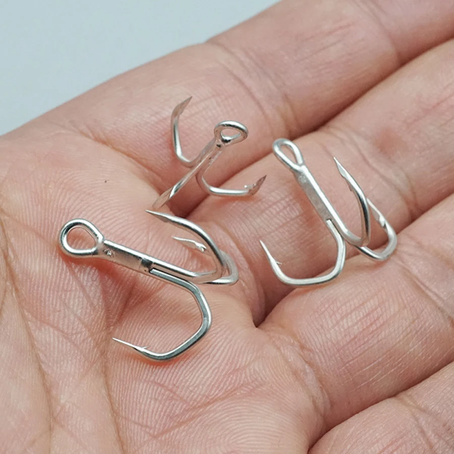 Fishing Hook Treble Hooks 5X Strong Barbed Sharp Triple 10pcs 2# 4# 6# 8# 10# For Freshwater and Saltwater