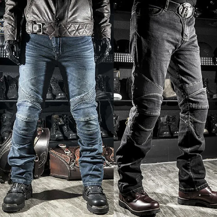 Mens Straight Leg Biker Jeans 