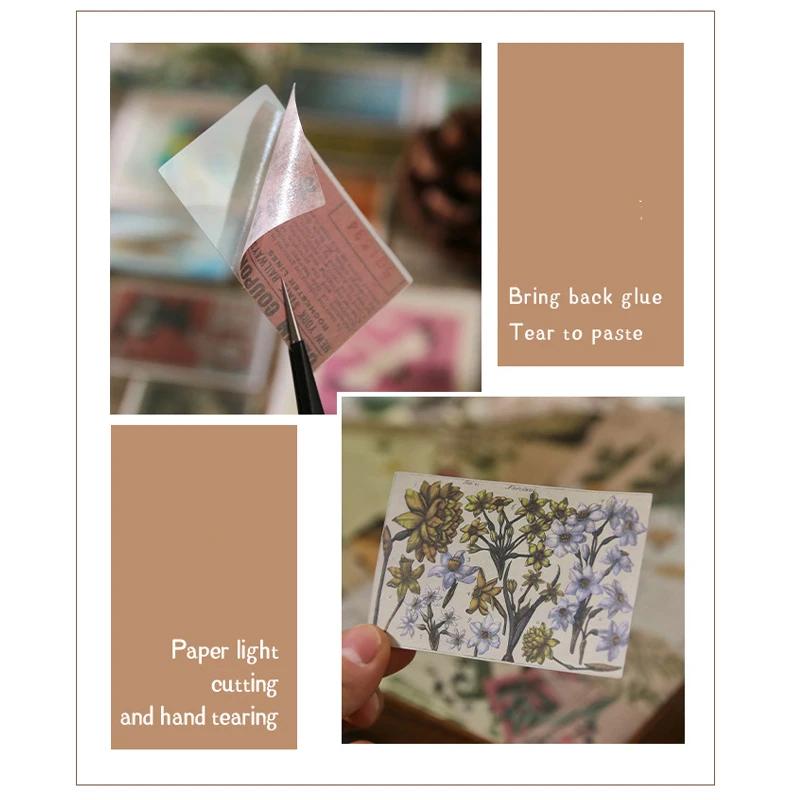200 pcs Vintage Scrapbooking Set material paper+Stickers Decorative Diary Album handmade DIY Scrapbooking Junk Journal Supplies