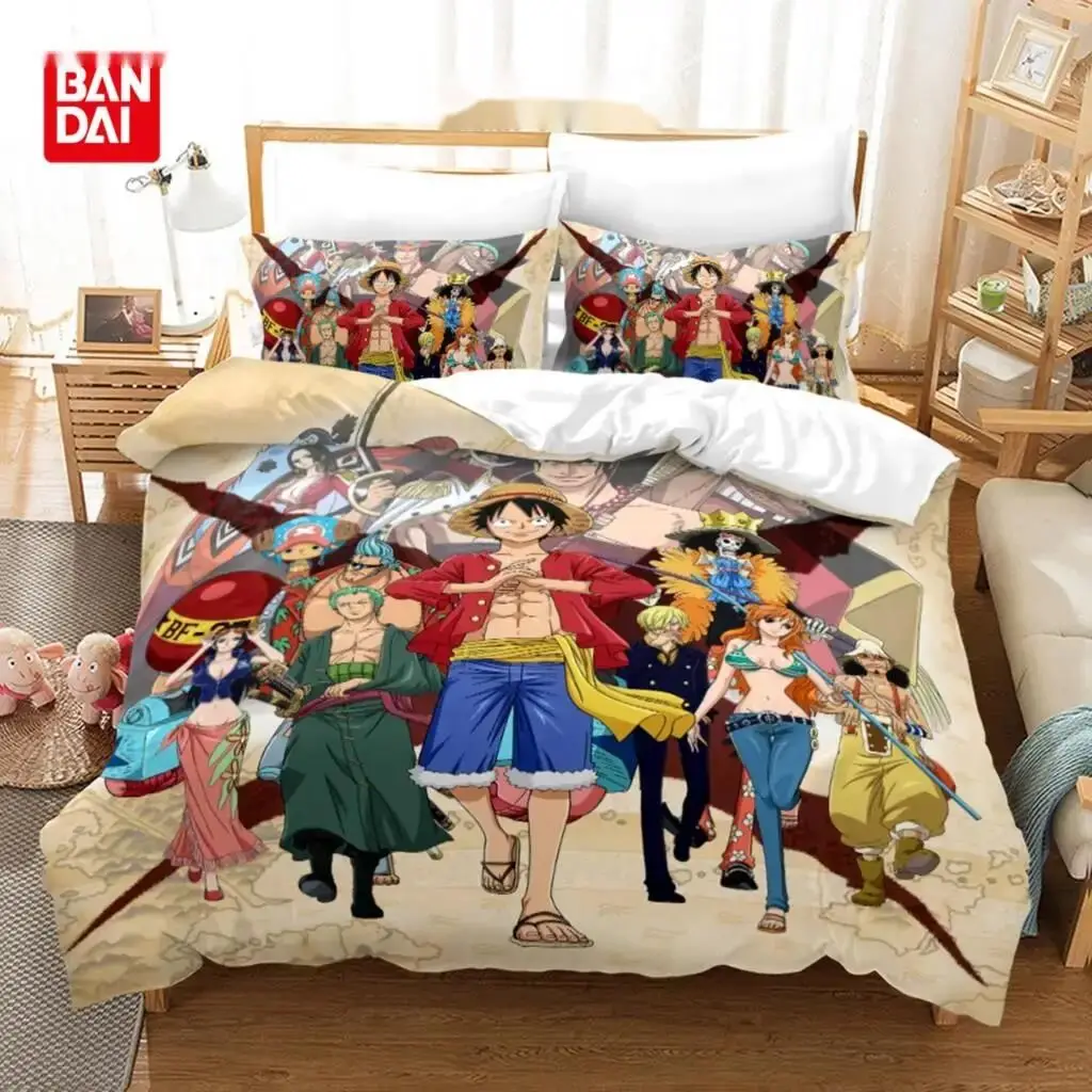 

ONE PIECE Anime Bedding Set Juvenile Monkey D.Luffy Odyssey Pattern Duvet Cover Set Design Bedding Set King Size Bed Comforters