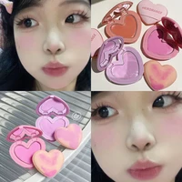 Love Heart Monochrome Blusher Palette Cream Smooth Cheek Tint Mud Blush Matte Cute Pink Purple Orange Rubor Korean Dupes Makeup 1