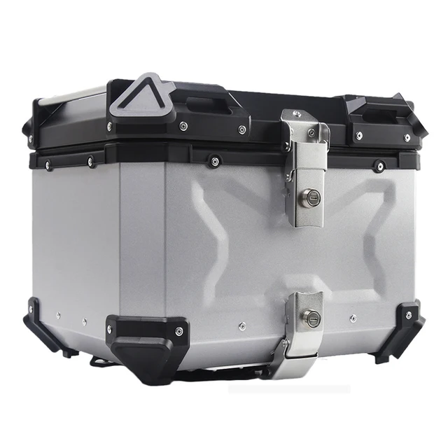36L 45L 55L Motorcycle Aluminum Box Universal Moto Top Case Motorcycle Rear Luggage Tail Box Helmet Waterproof Storage Trunk