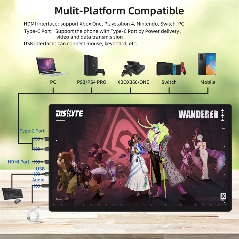 14 ġ ޴ ӿ  ġ ũ IPS г 1080P LCD ÷ HDMI ȣȯ USB cŸ, ƺ ȭ PS5 ġ