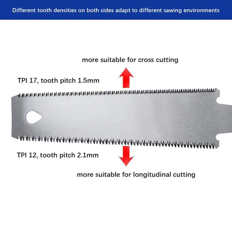Japanese Hand Saw 6inch High Carbon Steel Double Edged Hand Saw Flexible Pull 12/17 TPI Woodworking Tool