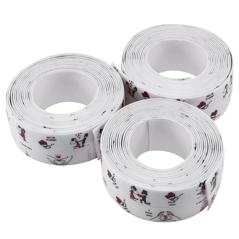 

3 Pcs Caulk Strip Self Adhesive Waterproof Caulking Sealing Tape Caulking Sealing Kitchen Sink Toilet Bathroom Shower