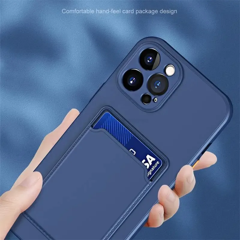 Universal Card Holder Wallet Shockproof Silicone Phone Cover