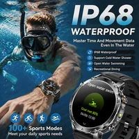 Montre connectée de sport militaire pour hommes, avec grande batterie de 1400mAh, GPS extérieur, lampe de poche, étanche IP68, appels Bluetooth, AMOLED, nouvelle collection 3