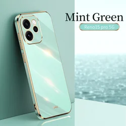 Luxury Colorfast Plating Phone Case - Soft Straight Edge Back Cover Shell - OPPO reno15 Pro mini (Mint Green)