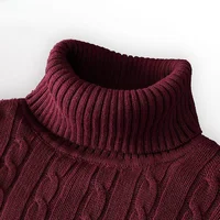 Men's Thiened High Collar Sweater Autumn Winter Warm Cotton Knitwear Sli Lazy High-End Feeling Long Sve Crew Ne