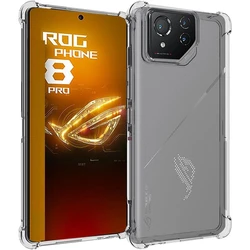 Flexible Transparent TPU Phone Case - Airbag Shockproof Protective Cover for Rog Phone 9 Pro (Transparent)