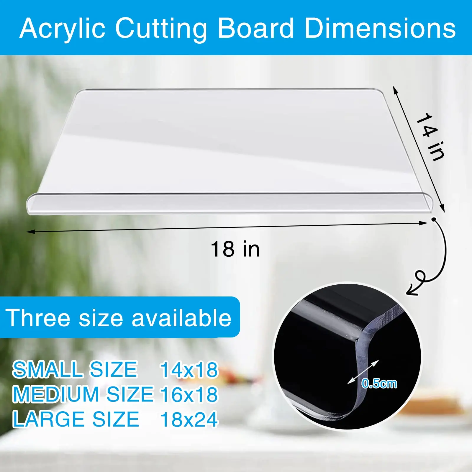 Acrylic Anti-slip Transparent Cutting Board With Lip For Kitchen Counter  Countertop Protector Home Restaurant Kitchen Gadgets - Chopping Blocks -  AliExpress
