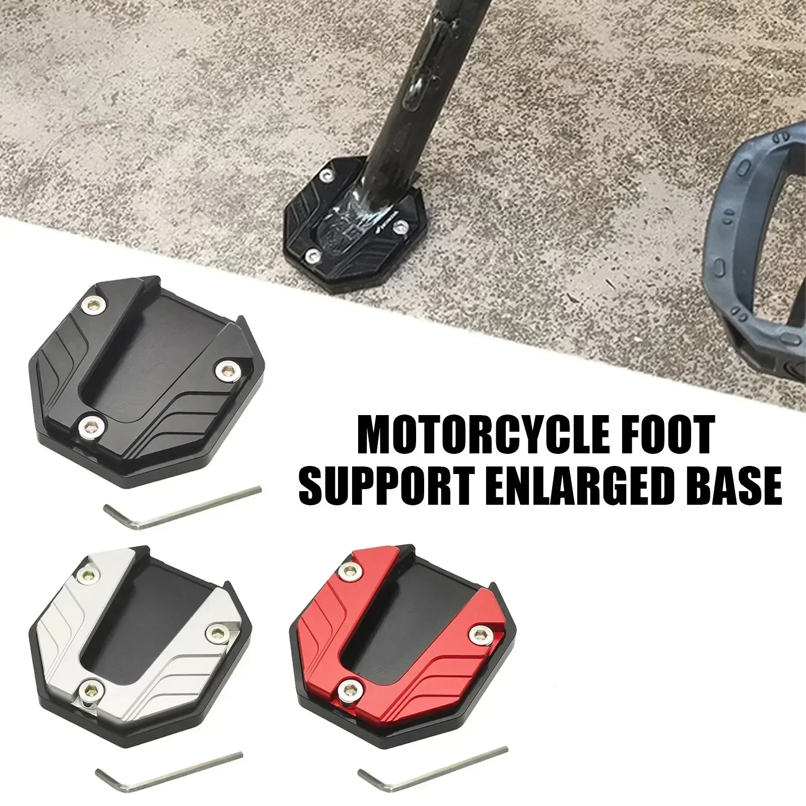 Aluminum Alloy Motorcycle Bike Kickstand Foot Extender Motorcycle Plate Secure Accessories Holder Kickstand Motorbike Stabl A1S0