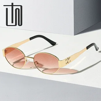 Vintage Oval Metal Sunglasses 1
