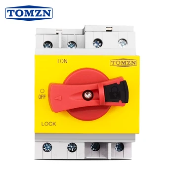 Interruttore Rotante Isolatore Solare TOMZN DC 1200V 32A per Guida DIN con Maniglia Girevole per Quadro di Distribuzione Solare