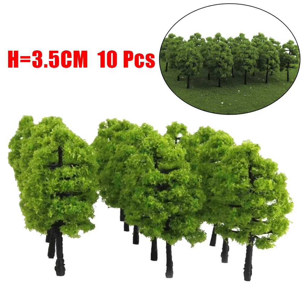 10pcs Model Trees Train Railroad Layout 3.5CM HO OO Scale Diorama Wargame Landscape Park Scenery Miniature Tree Decoration 3
