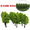 10pcs Model Trees Train Railroad Layout 3.5CM HO OO Scale Diorama Wargame Landscape Park Scenery Miniature Tree Decoration 3