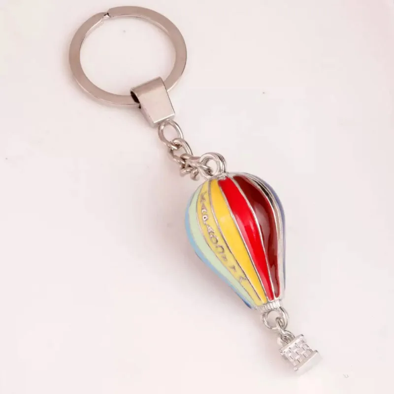 Metal Hot Air Balloon Keychain Pendant Travel Accessory