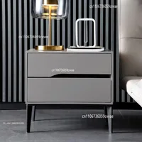 Meubles de chambre à coucher en bois massif de style nordique, table de chevet en bois avec 2 tiroirs, plusieurs couleurs 3