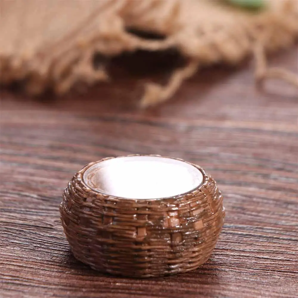 Simulation Simulation Bamboo Basket Chair Dustpan Dollhouse Miniature 1/12 Basket Furniture Decoration Sculpture