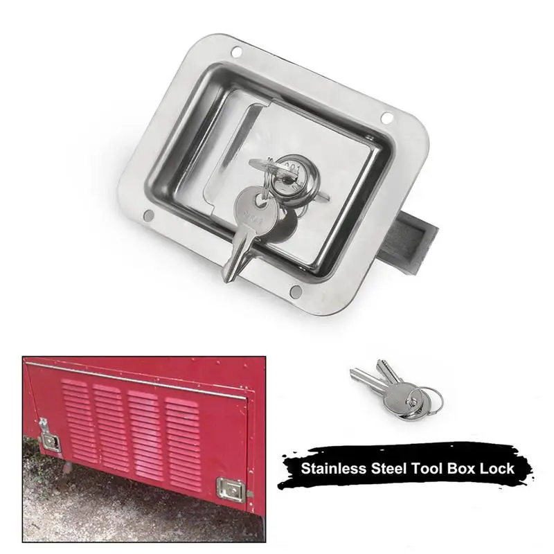 RV Door Latch Lock Replacement Handle Furniture Latches With Keys Recessed Anti-Theft Panel Lock For Truck Bed Toolboxes Utv ATV