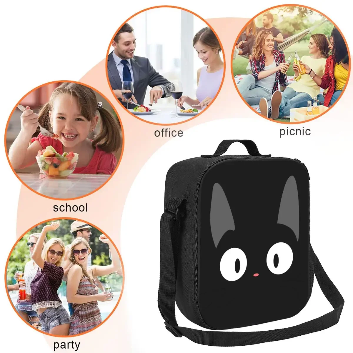 Sac Bandoulière J-JiJis Style Anime Japonais - Sac à Lunch Thermique, Léger, Réglable, Pour Pique-nique Et Voyage