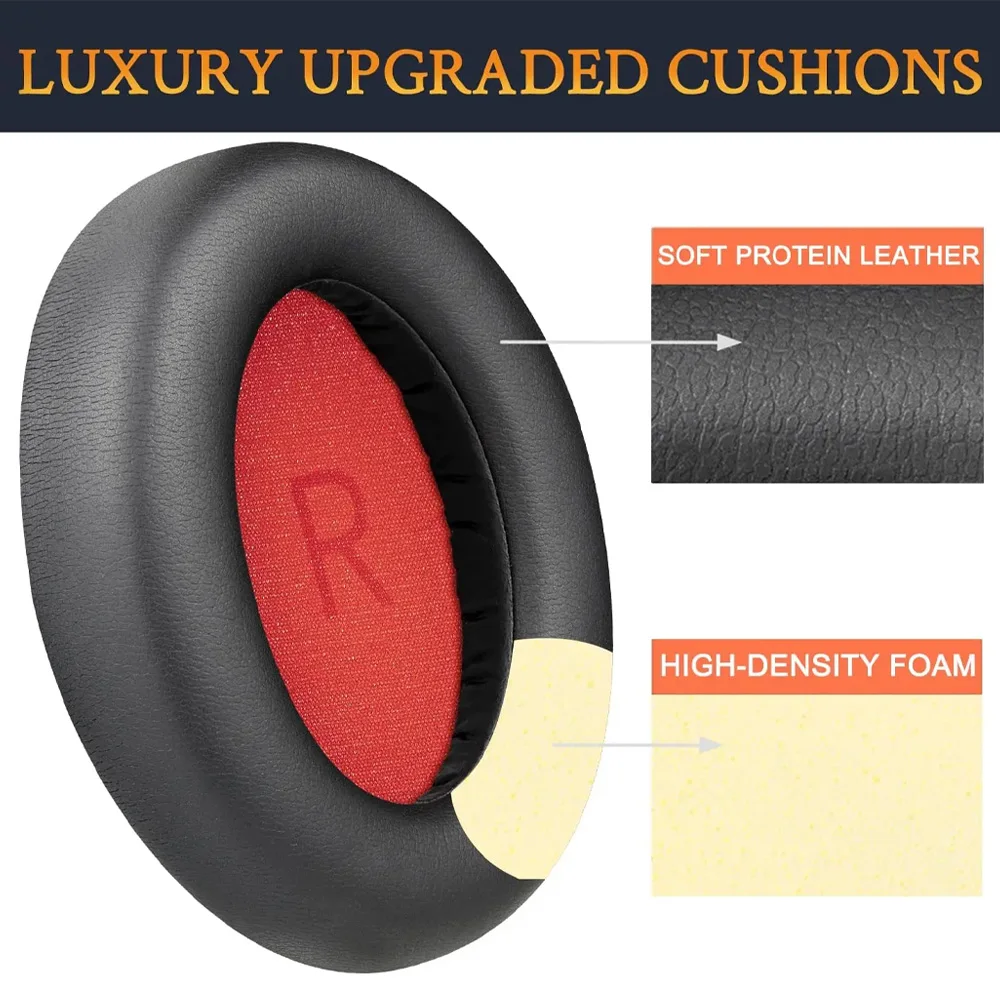 Earpads For 1MORE SonoFlow Pro SE HQ51 HC905 HQ30 Wireless Bluetooth Protein leather Memory foam Ear Pads Cushions Replacement