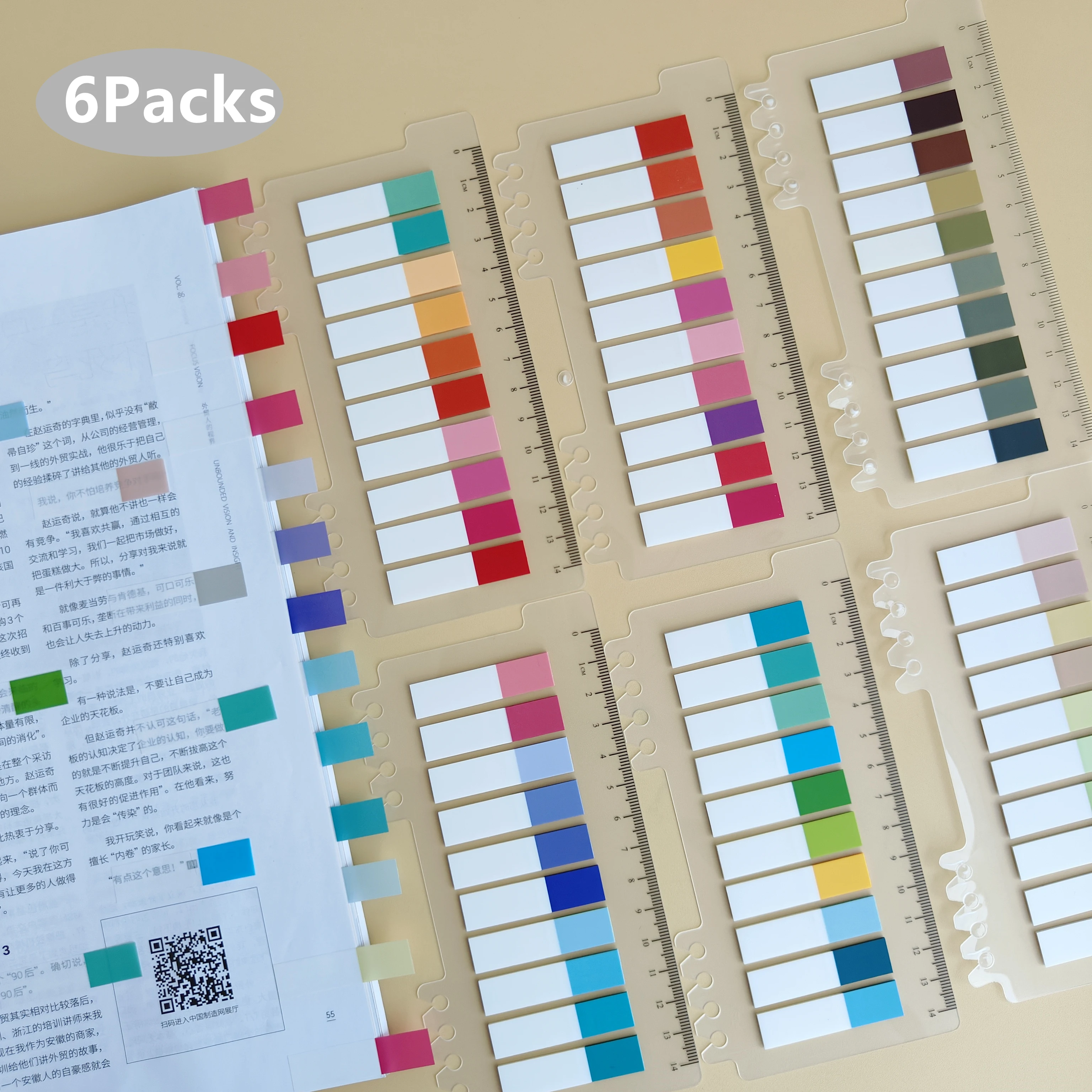 6Packs/Set Transparent Sticky Notes Self-Adhesive BookMarkers Annotation Reading Book Clear Tab Kawaii Cute Stationery 2