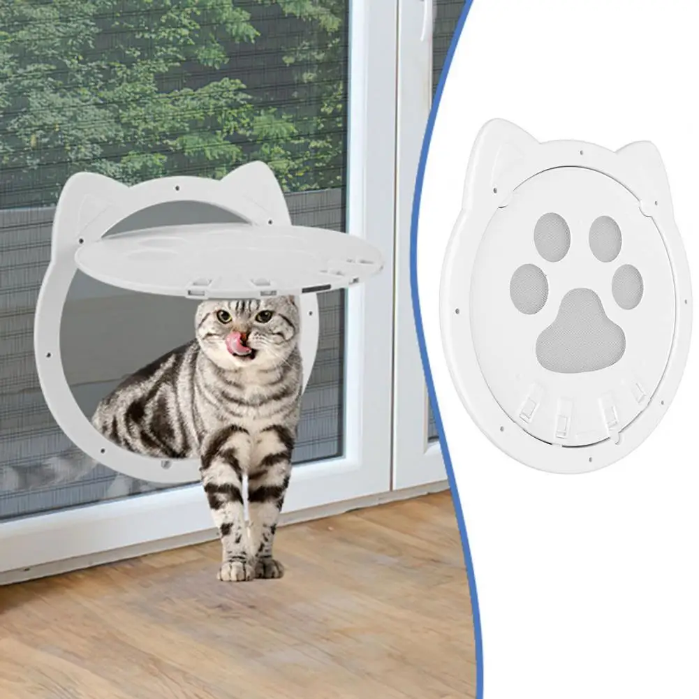 Pet Door with Paw Pattern Solid Color Pet Door Easy Installation Paw Pattern Gate for Cats Dogs Ideal for Home Bedroom