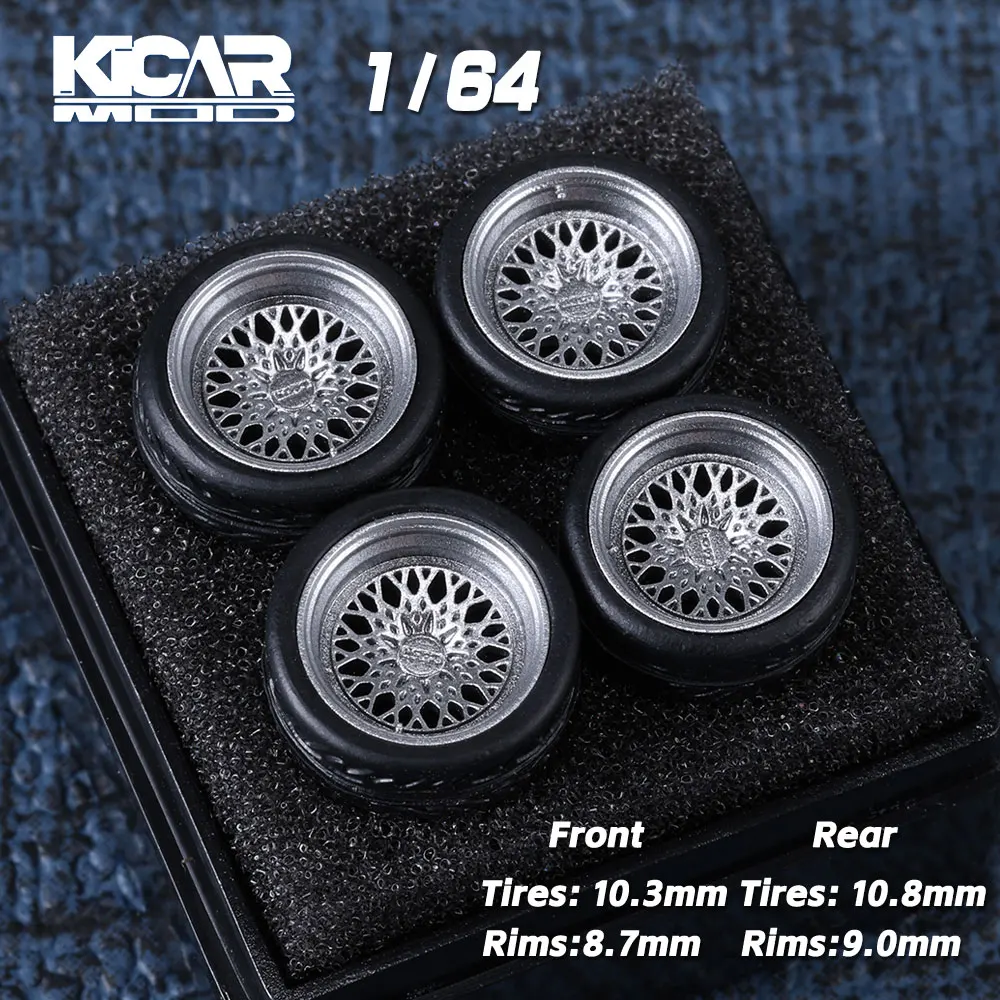 Kicarmod 1/64 Resin-Räder mit Gummireifen, Upgrade-Ersatzradsatz für Rennsportwagen-Modelle (Bremsscheiben einzeln erhältlich) – Detail 23