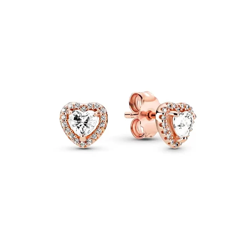 Brincos infinitos cintilantes para mulheres, placa de ouro rosa, joia eterna famรญlia, gancho de prata 925