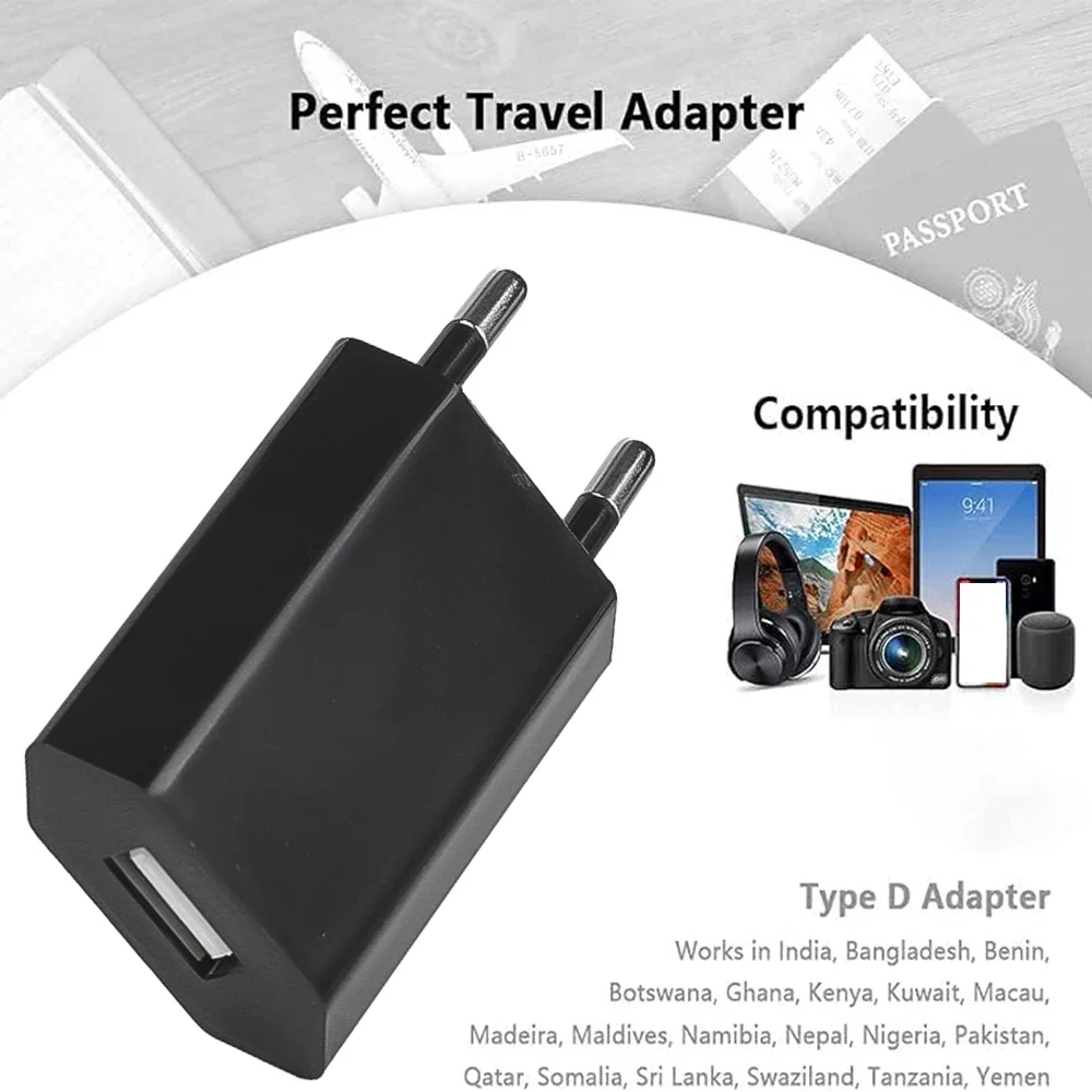 1-3pcs EU Plug 5V 1A USB Wall CellPhone Charger Portable Charging Block Travel Power Adapters for IPhone Samsung Xiaomi Huawei