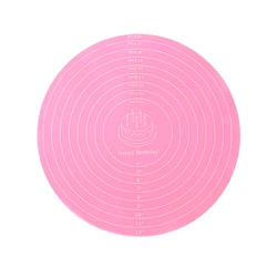 Enhanced Cake Turntable with Non-Stick Silicone Baking Mat - High Temperature Resistant Kitchen Tool (Pink Mat)