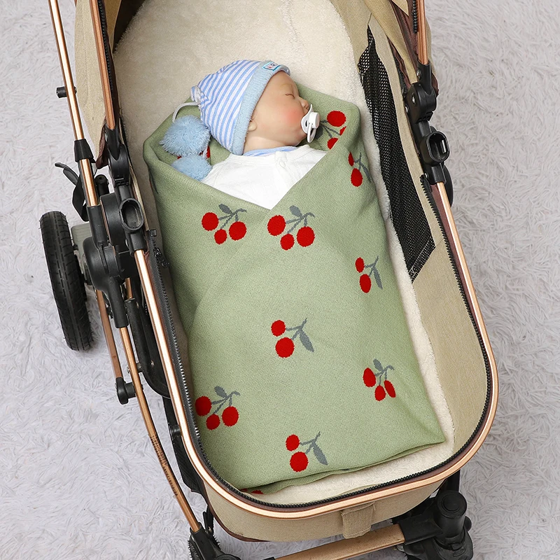 Baby Blanket Knitted Stroller Bedding Swaddle Wrap 90*70cm